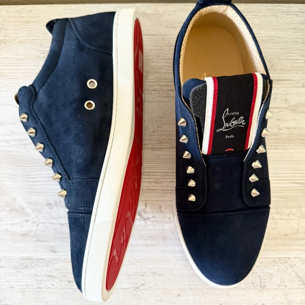 New Christian Louboutin FAV Fique Flat slip-on Sneakers men size 42, US 9 - Picture 4 of 8